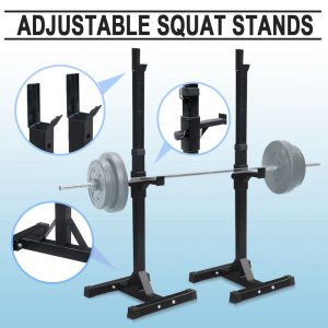 ZENY Pair of Adjustable Barbell Rack Stand